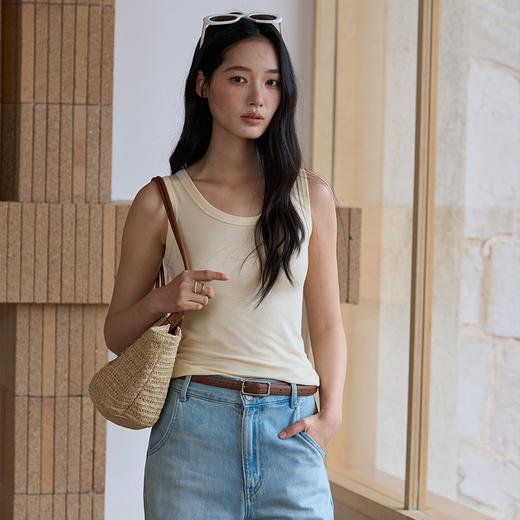 【2026春季新品】蚕丝羊毛・经典背心 天丝莫代尔 春夏桑蚕丝内搭打底衫简约舒适修身吊带 商品图0