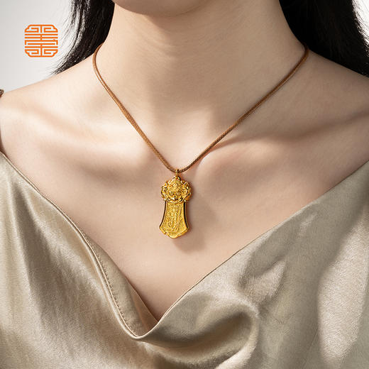 玺匠金铺《瑞兽纳福》足金9999 黄金吊坠项链生日礼物 商品图8
