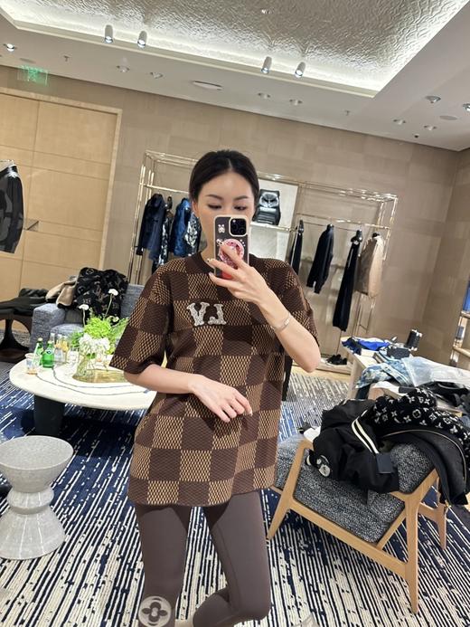 驴家25ss镶钻logo棋盘格针织短袖（DY） 商品图4