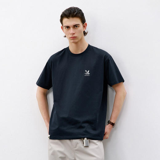 714street美式复古印花纯棉短袖男 2026夏季潮牌宽松圆领情侣T恤 商品图1