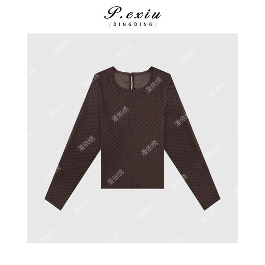 03-2潘依绣丁丁宠粉韩系波点系带圆领长袖衬衫Q1330 商品图0