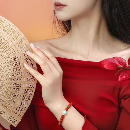 【新品首发】琳琅雅玉系列 18K金南红玛瑙翡翠手串手链 女士礼物MEMORA诗普琳MB006801 商品图2