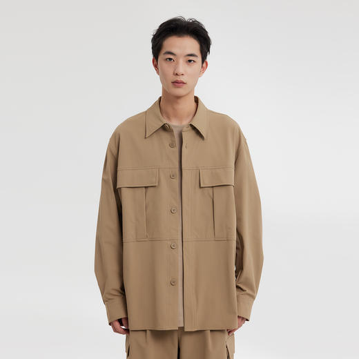 MODE COMMUTER | MC细格纹布防泼水户外翻领长袖衬衫MCF103113A 商品图3
