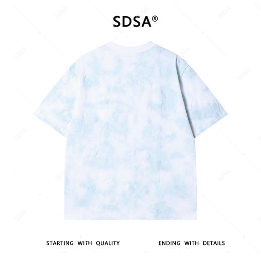 T4170SDSA夏季高级感新款男士渐变压花设计短袖T恤时尚圆领休闲上衣 商品图5