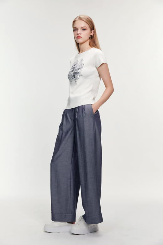 SAFICOO 松弛气质 高腰双褶女裤 商品图1