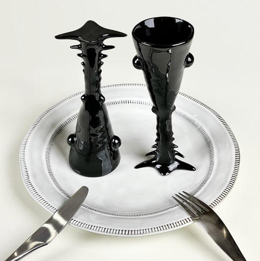 肆楼/「作怪时间」陶瓷高脚杯酒器 2支装 商品图3