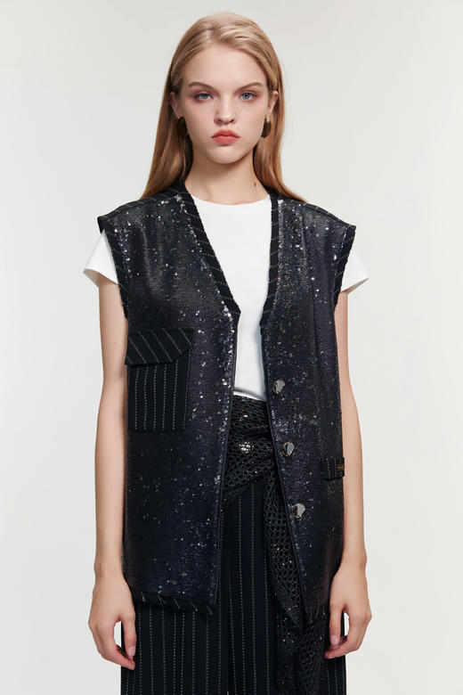 SAFICOO  摩登复古 微宽松H型 设计师款马甲 商品图0