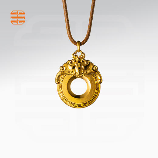 玺匠金铺《双福平安扣》足金9999 黄金吊坠项链生日礼物 商品图2