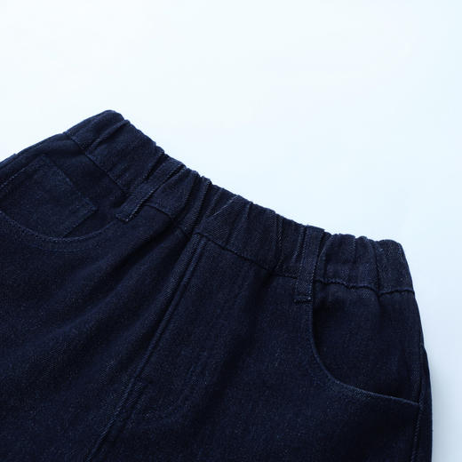 【MQD】童装女大童新款儿童萌趣卡通绣设计裤子加绒保暖阔腿牛仔裤 商品图2