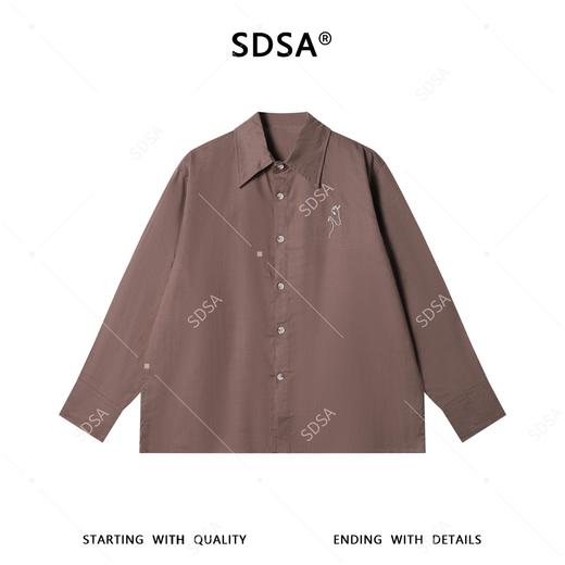 29742SDSA男装2026新款高贵轻奢韩版简约刺绣衬衫宽松休闲简约长袖衬衣 商品图1