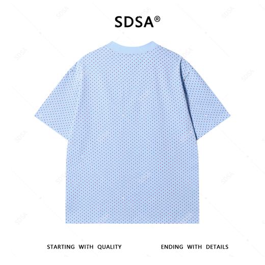 SDSA夏季新款男士痞帅简约撞色波点圆领短袖T恤简约休闲百搭上衣 商品图4