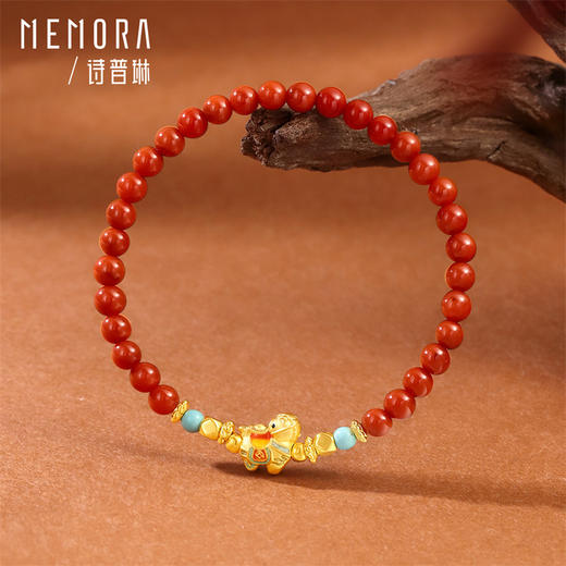 【新品首发】马上有钱 足金黄金生肖马南红手串 成熟女性自带礼物MEMORA诗普琳MB012601 商品图3