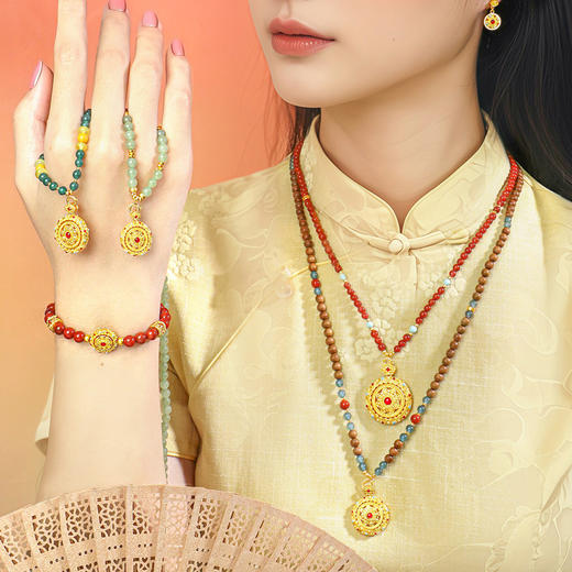 【新品首发】足金灵转八宝吊坠 黄金新中式可转动如意八宝罗盘挂坠【按克计价黄金2】MEMORA诗普琳GP295201、GP295202 商品图6