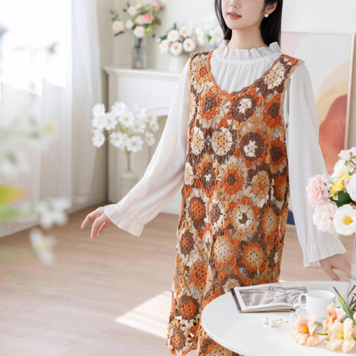 苏苏姐家木槿花开背心手工diy棉线毛线编织自制材料包 商品图3