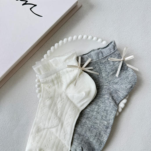 基础-简约后跟蝴蝶结女袜袜子-纪念日百货门店同款169093695 商品图3