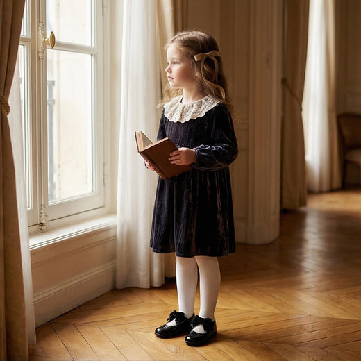 西班牙little winkaa儿童丝绒皮鞋女童公主鞋舞蹈鞋宝宝春秋蝴蝶结鞋子LW33007 商品图4