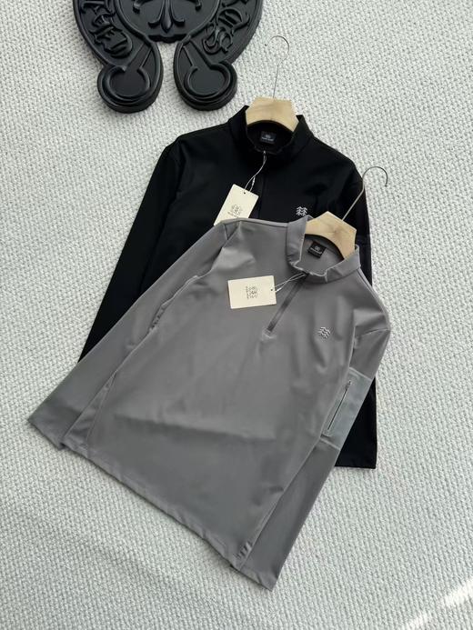 点此购买 可隆春秋季户外休闲衣吸湿排汗抗菌男士弹力半拉链长袖T恤 LL 341289 商品图0