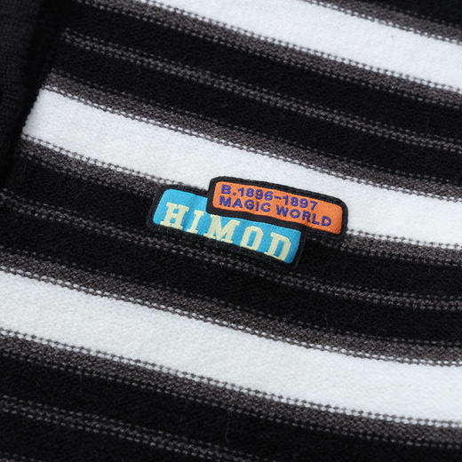 【MQD】童装男大童冬新儿童休闲学院风上衣加厚保暖半高领条纹毛衣 商品图3