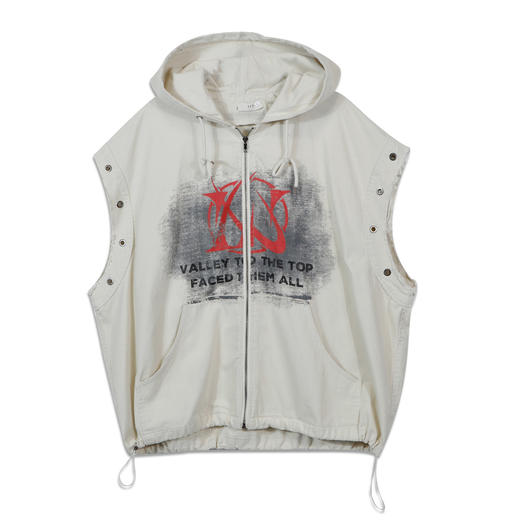 做旧设计潮流街头连帽马夹-纪念日百货门店同款169650498 商品图4