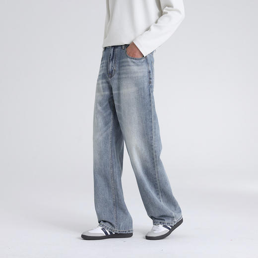 GXG男装26夏季经典水洗潮流舒适时尚日常通勤直筒休闲男式牛仔裤K&C 商品图1