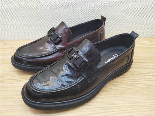 豪行春季新款13173110牛皮真皮商务休闲男鞋皮鞋单鞋 商品图0