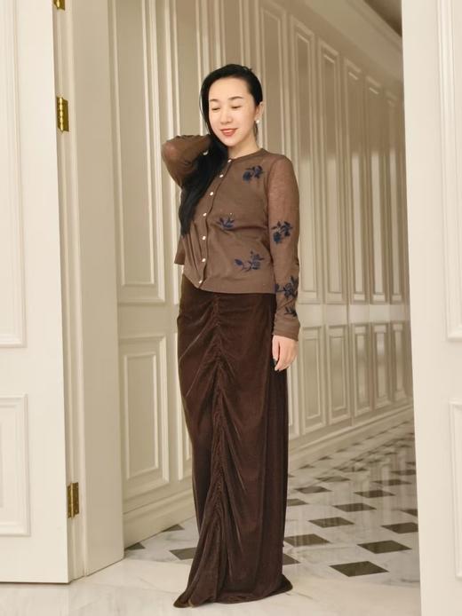 【3.6上新】早春茶烟🌸檀木棕印花100%绵羊毛开衫 商品图7