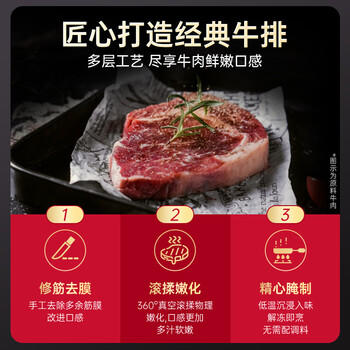 必胜客必胜优选调理西冷牛排180g  牛肉烧烤火锅食材健身减脂早餐开学季 商品图3