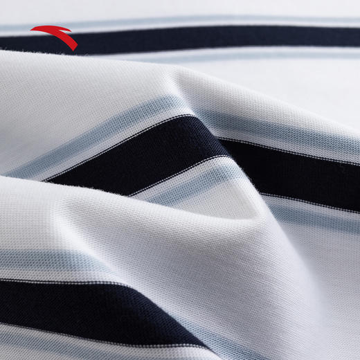 安踏条纹短袖t恤男女同款2026夏季纯棉宽松透气休闲上衣152628134 商品图3