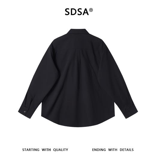 2898SDSA男装2026新款高贵轻奢纯色不规则口袋衬衫宽松百搭长袖衬衣 商品图4