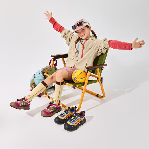 【旷野徒步系列】SMIBU男女中大童春秋新款啵啵糖童鞋户外徒步鞋轻便防滑透气学生运动鞋Z53JB3401 商品图4