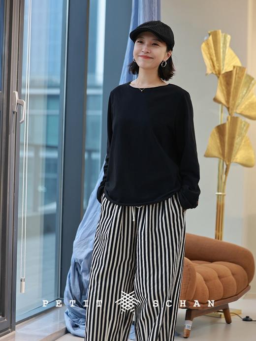 Petit Schan小闪 CLO#1064 Afternoon 午后 棉木棉卷边长袖T恤 商品图4