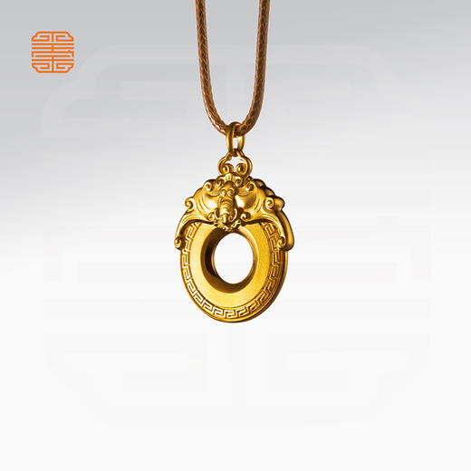 玺匠金铺《双福平安扣》足金9999 黄金吊坠项链生日礼物 商品图3