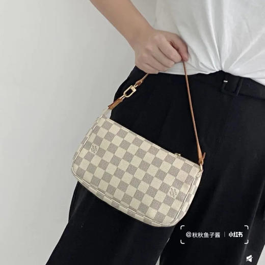 Lv 白棋盘格 大号 麻将 腋下包 商品图3