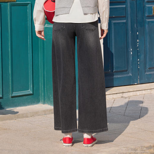 半身缘女裤 春季立体高腰弯刀牛仔裤261102U10120199 商品图4