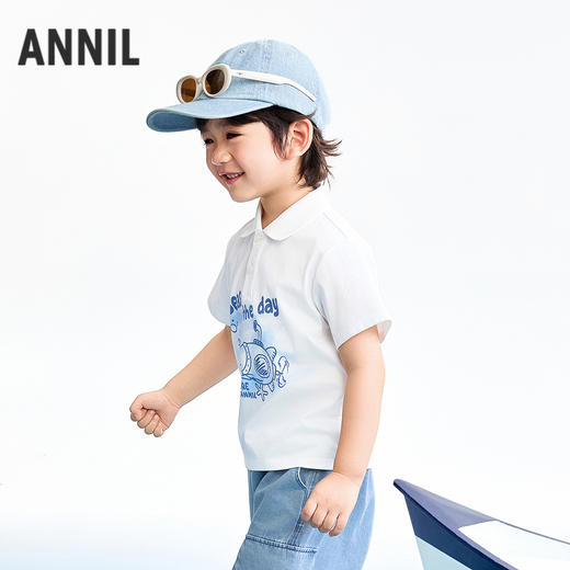 【实体店同款】男童翻领短袖针织衫夏季新款安奈儿童装XB621153 商品图1