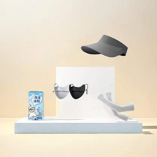 【积分兑换】EILEI 便捷户外出行套装02（防晒帽+防晒口罩+冰袖+冰贴）颜色随机 商品图4