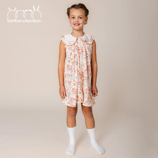 经典双领碎花连衣裙 商品图0