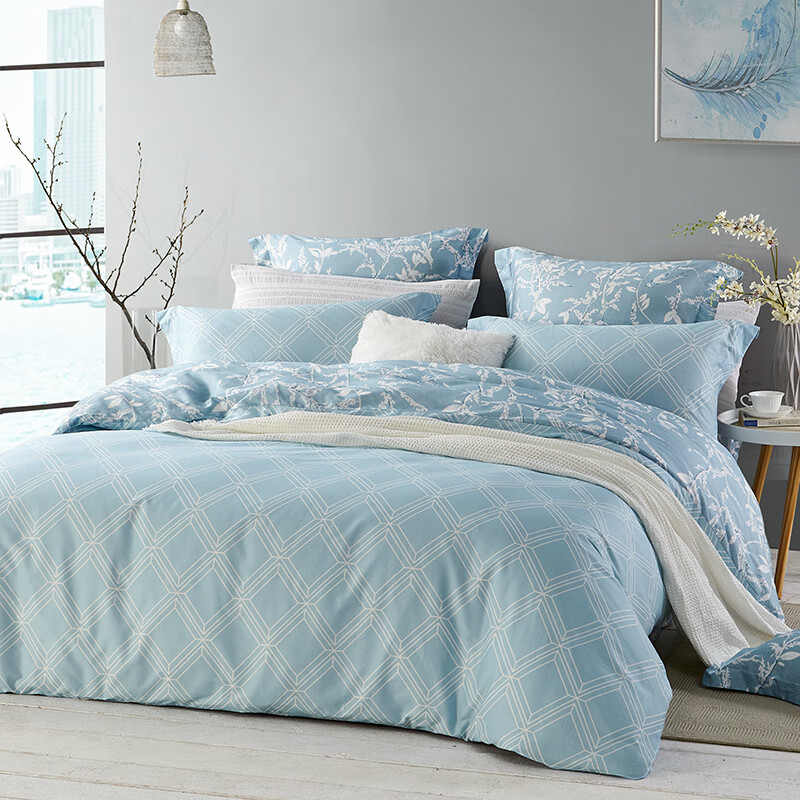 【积分兑换】LOVO 曲径通幽全棉四件套