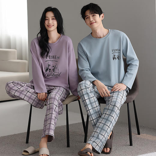 2026春夏季薄款纯棉圆领睡衣 简约休闲风全棉家居服 商品图3