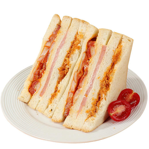 【优选❗️12个只要🔥三明治】足量鸡肉 + 火腿 + 鸡蛋 + 肉松，层层堆叠，料多到溢出来，一口咬下全是肉感，肉松味面包夹心吐司懒人即食夜宵零食整箱即食QQ 商品图4