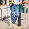 半身缘女裤 春季时尚复古宽松修腿型裤腿牛仔裤261102U10120191 商品缩略图2