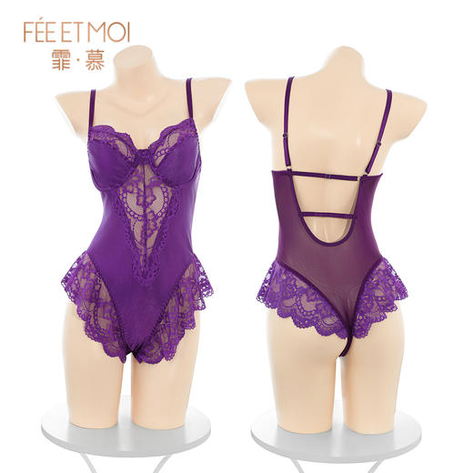 【情趣内衣】霏慕 法式蕾丝钢圈连体衣7056 商品图7