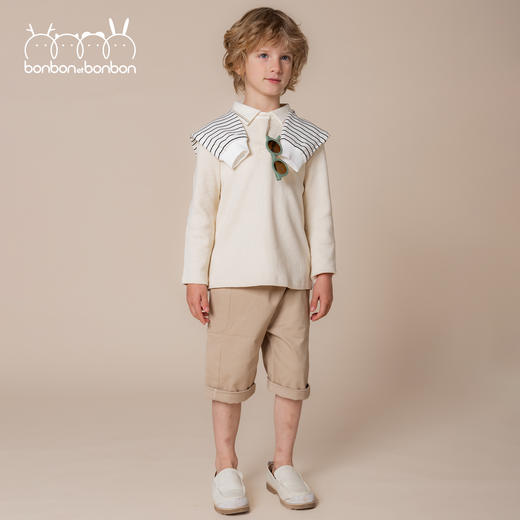 刺绣细节华夫格针织上衣 商品图0