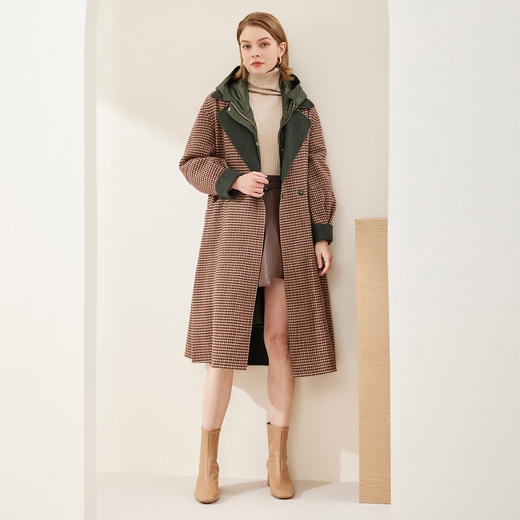 PH94A斯尔丽瑟俪冬季新款翻领收腰女士中长款毛呢大衣 商品图3