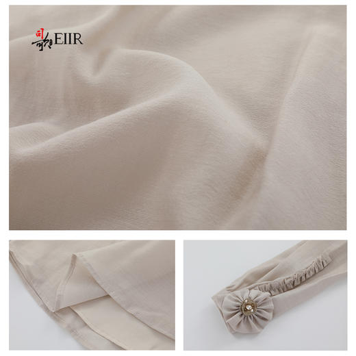 司歌天丝亚麻春秋蝴蝶结衬衫长袖T921273y 商品图2