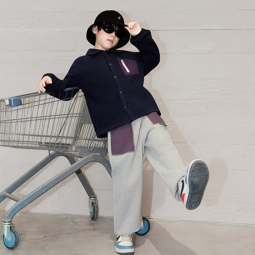 【MQD】童装男大童摇粒绒保暖外套26春季新款儿童街潮学院风休闲外套 商品图1