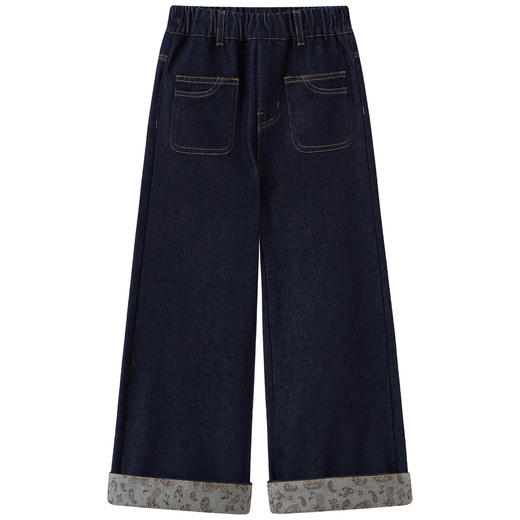 【MQD】童装女大童冬季新款儿童学院风复古加绒厚款保暖百搭牛仔裤 商品图4