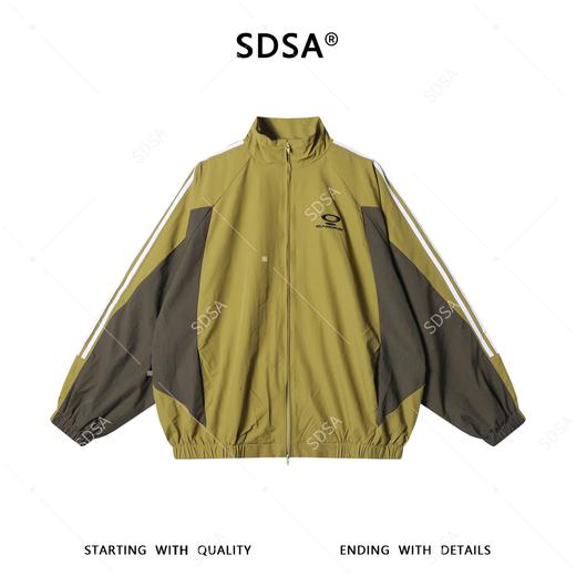 SDSA男装2026新款高贵轻奢复古设计感撞色拉链立领夹克外套百搭 商品图0