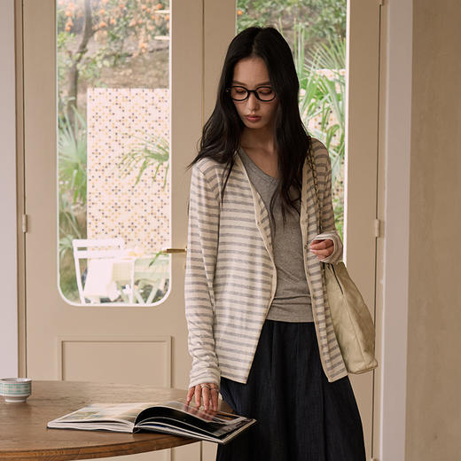 【2026春季新品】蚕丝羊毛・零感开衫 天丝莫代尔 韩系亲肤针织衫轻薄纽扣长袖上衣 商品图4