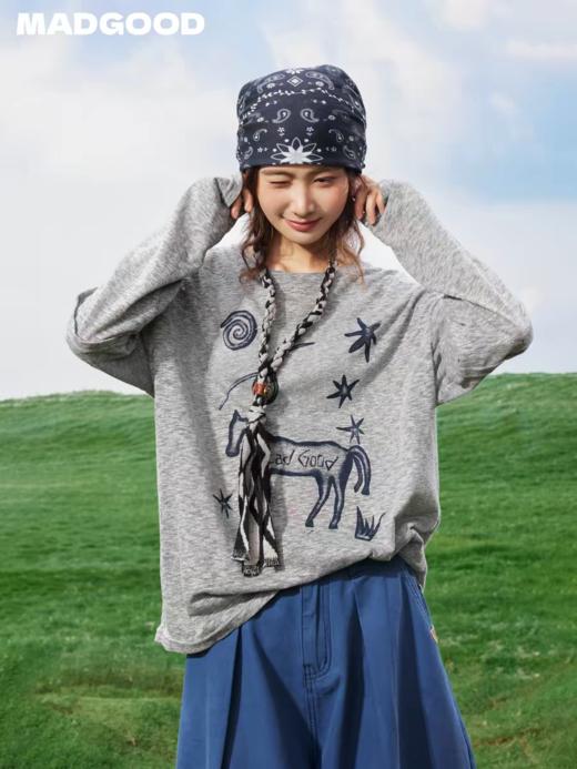 马得工地/MDGDTX211452/雪花棉假两件马元素T恤 商品图2